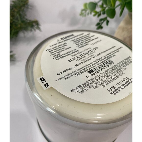 Bath & Body Works “Black Teakwood” New 3 Wick Candle - Picture 7 of 7